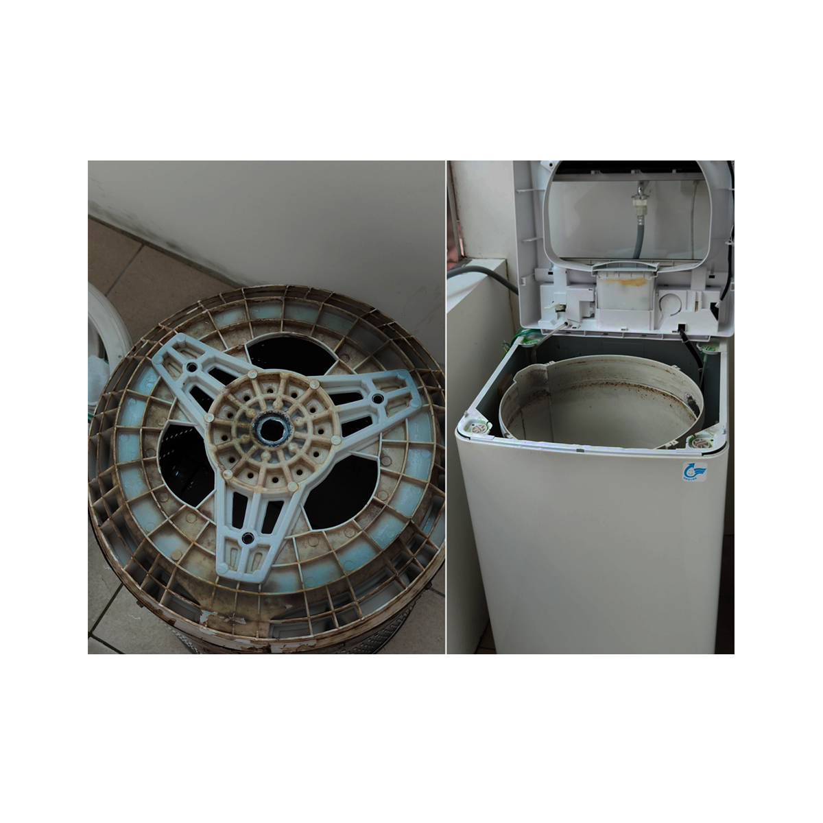 Q:洗衣機洗衣服後,會有灰色屑屑在黑色衣服上,怎麼辦?